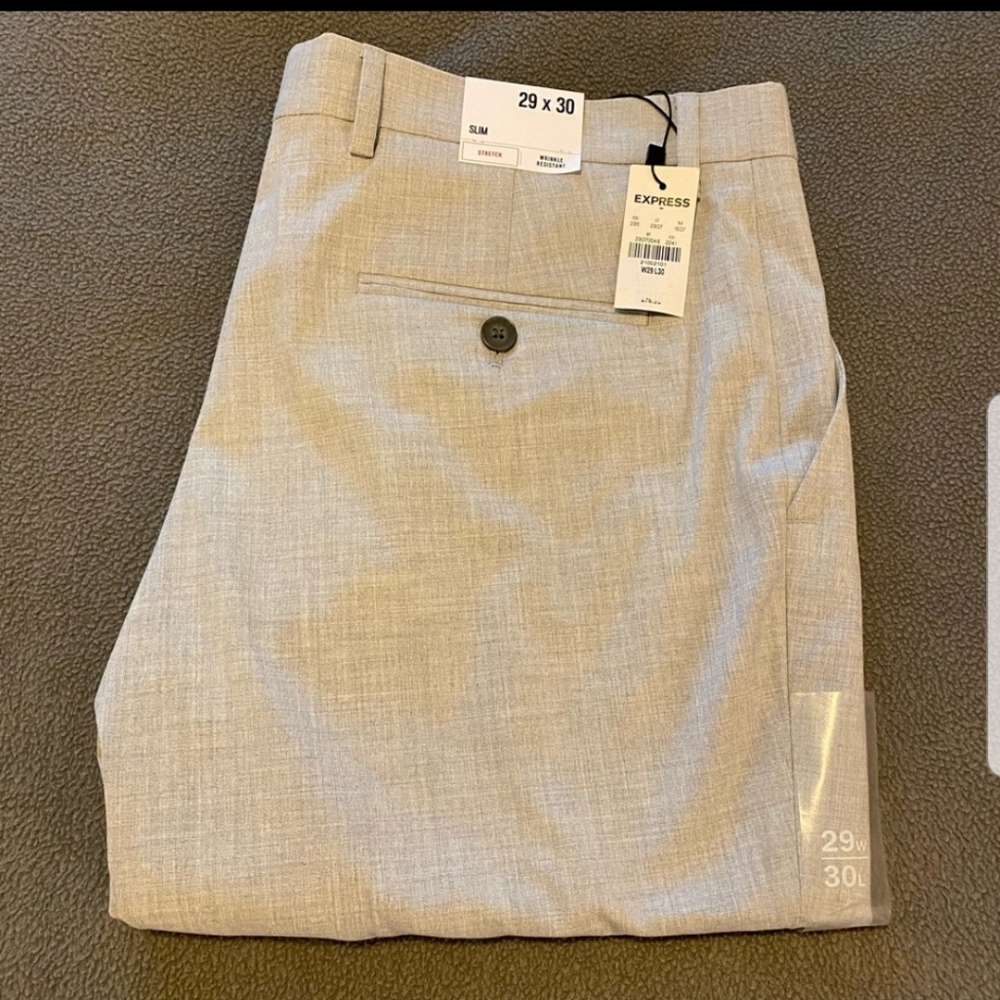 Express mens slim gray dress pants (29×30)